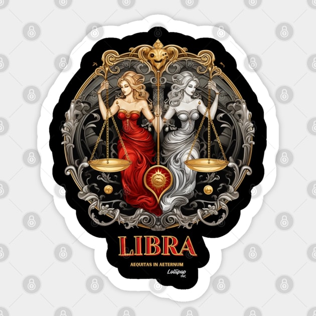 Dark Zodiac Libra: The Scales of Justice Sticker by LollipopINC